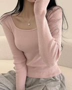 Alina Square-Neck Knit Top