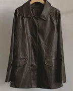 Roel Leather Half Jacket