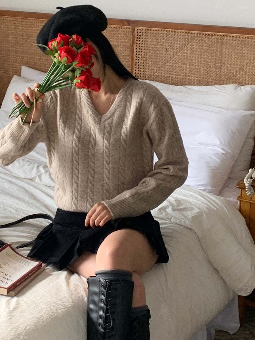Mocha Cable Knit