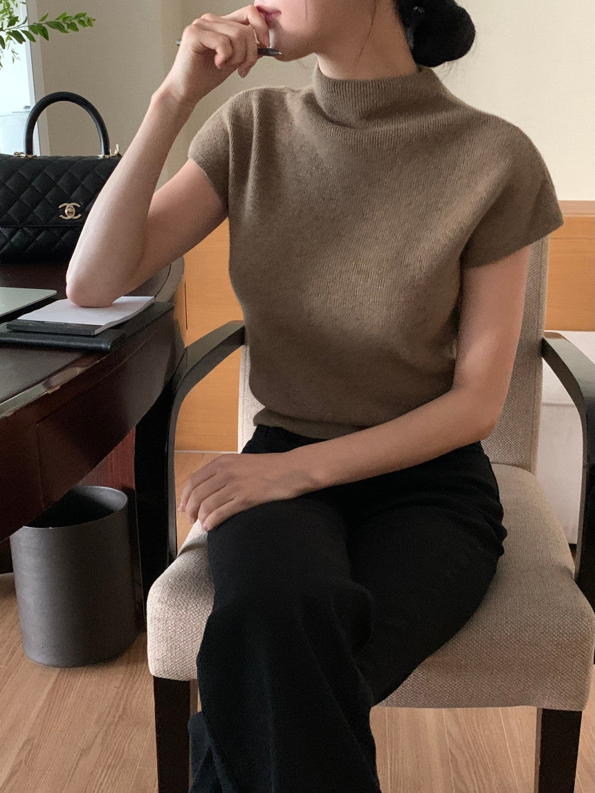 Cashmere Wool Half-Neck Knit