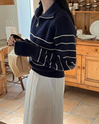 Striped Half Zip-Up
