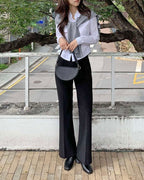 [S,M] Hidden Banding Flared Slacks