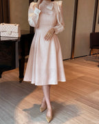 [ Pre-order ] Amelie Pearl Tweed Dress
