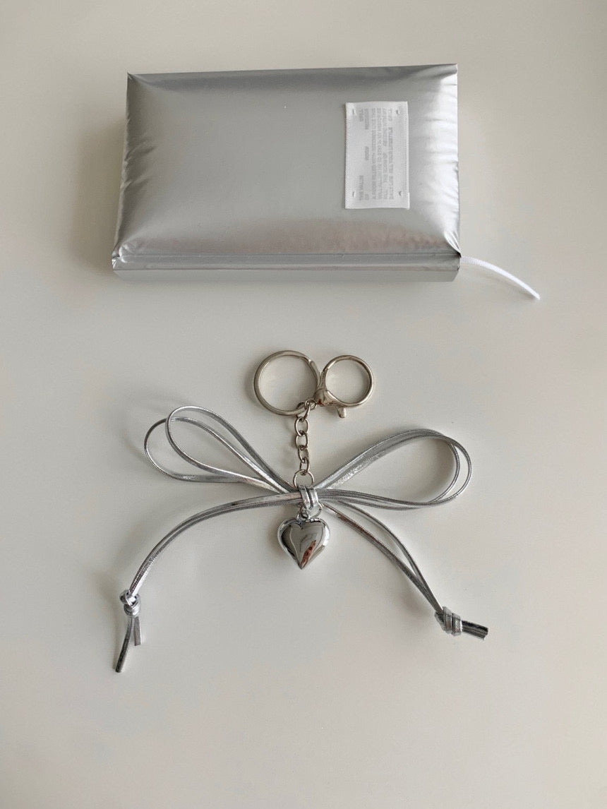 Silver Ribbon Keyring