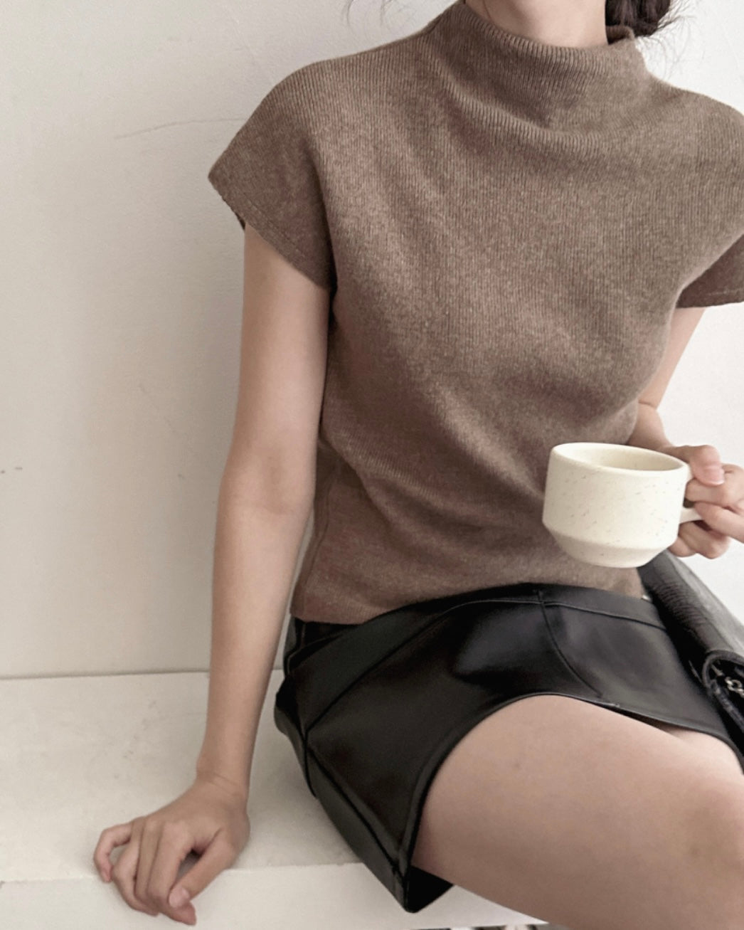 Cashmere Wool Half-Neck Knit
