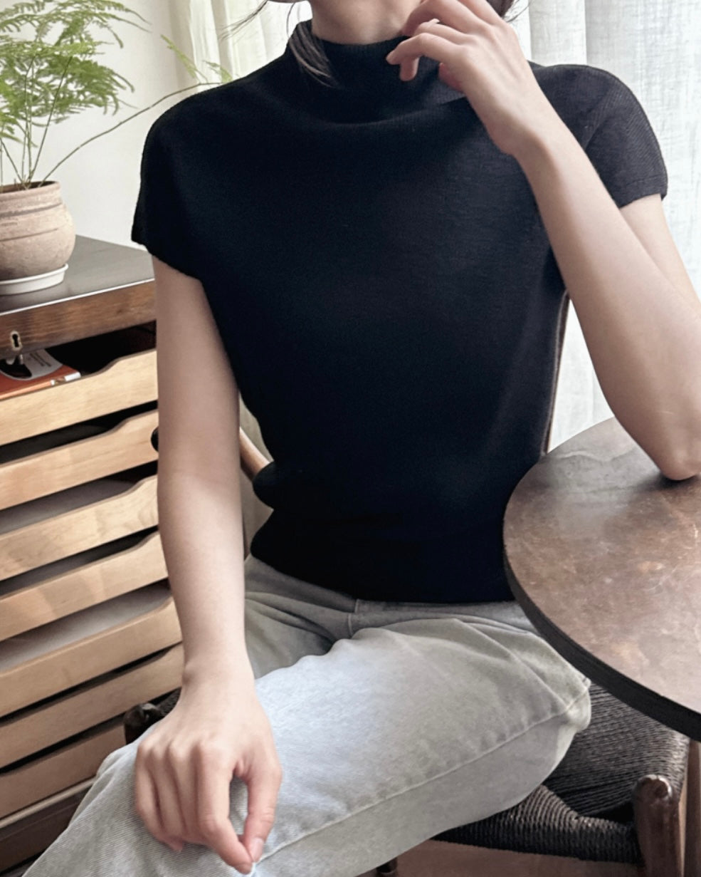 Cashmere Wool Half-Neck Knit