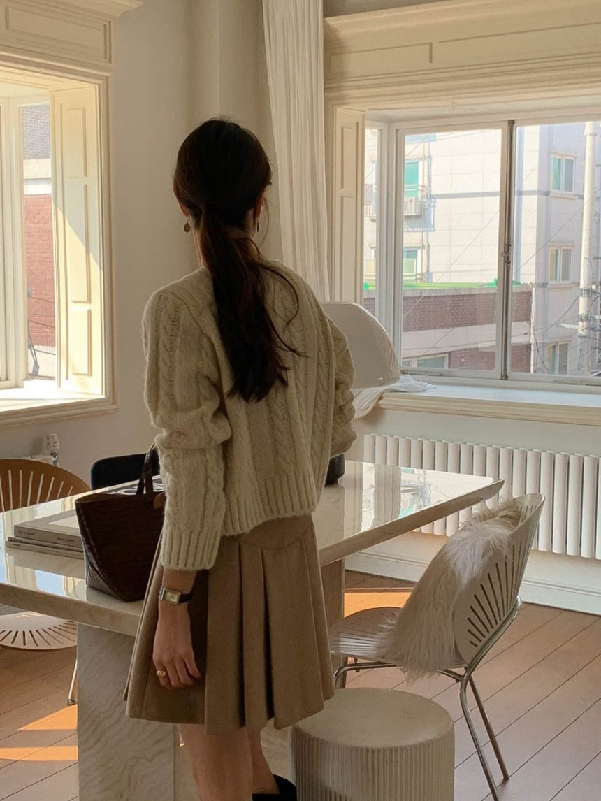 [S,M] Tommy Wool Skirt + Belt