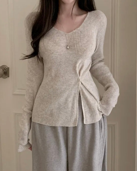 Bamboo Button Knit