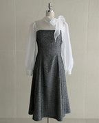 [ Pre-order ] Amelie Pearl Tweed Dress