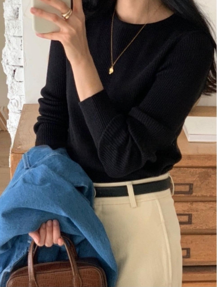 Round Ripped Knit