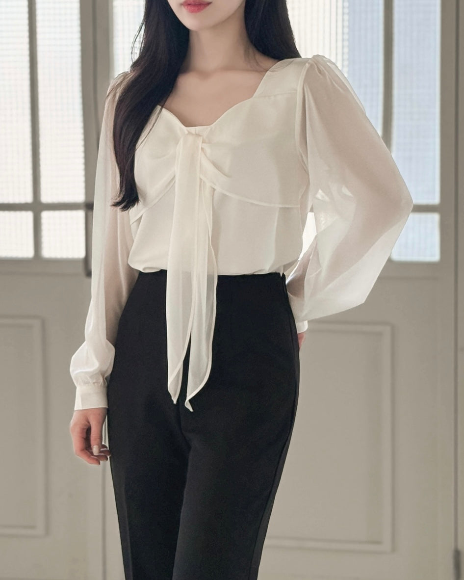 Chiffon Ribbon Blouse