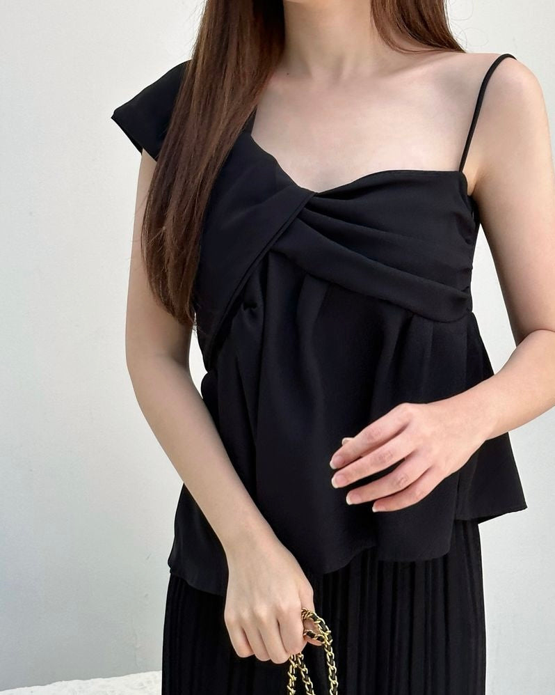 One Shoulder Twist Blouse