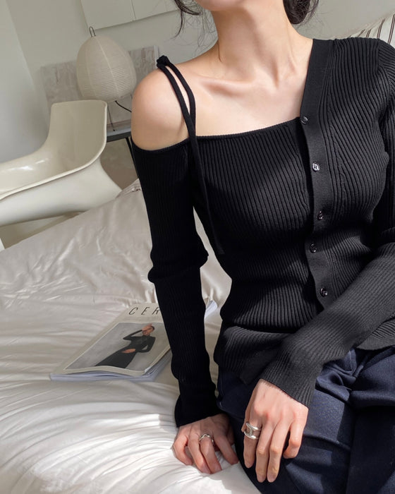 Unbalanced Ribbon Ribbed Knit