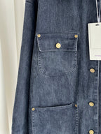 Leather Collar Denim Jacket