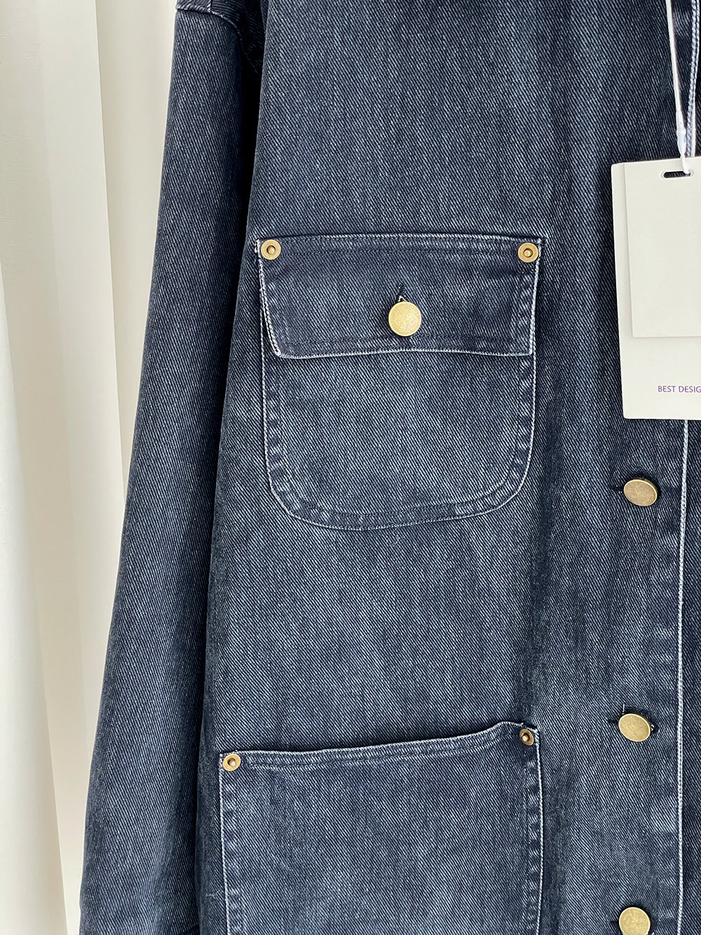Leather Collar Denim Jacket