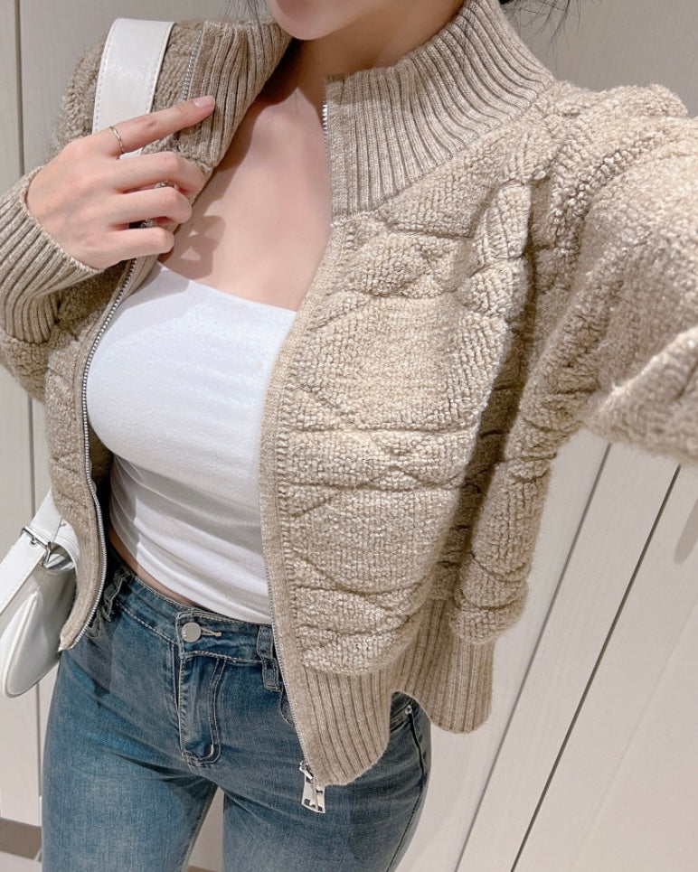 Link Knit Zip-Up