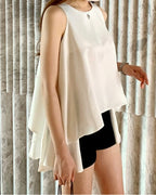 Flared Sleeveless Blouse