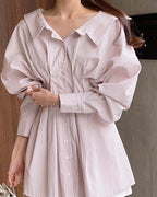 [ Pre-order ] Back Strap Shirt Mini Dress
