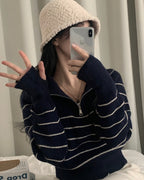 Striped Half Zip-Up