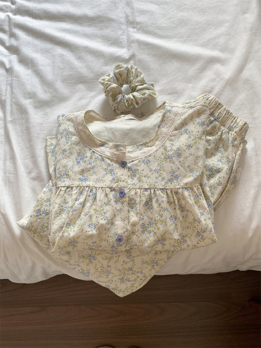 Lavender Cotton Pajamas & Hairband Set