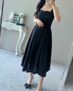 Linen Heart-Neck Dress