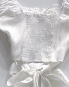 Square-Neck Cropped Blouse