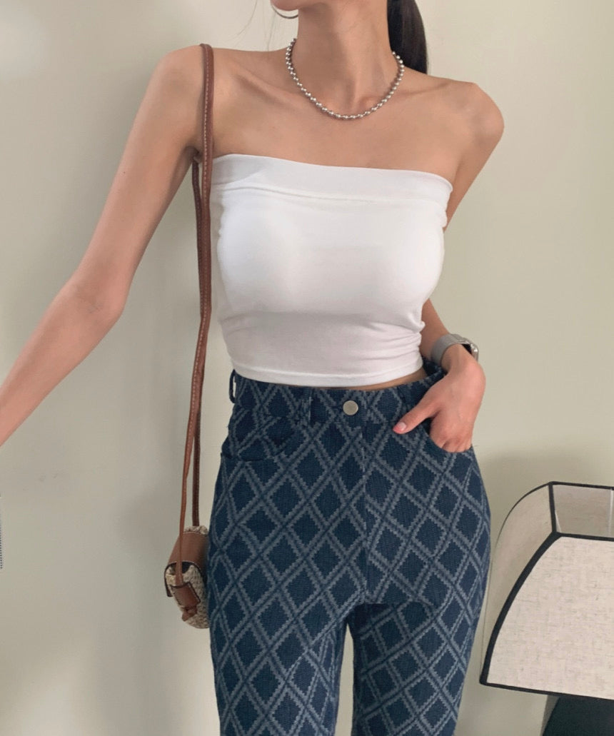 Built-In Padded Banding Tube Top