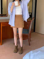[S,M] Suede Pocket Skirt