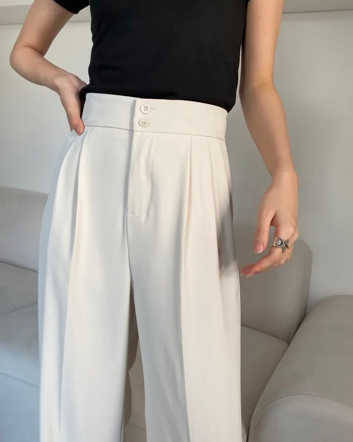 [S,M] High-Waist Banding Slacks