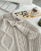 Shoulder Button Cable Knit