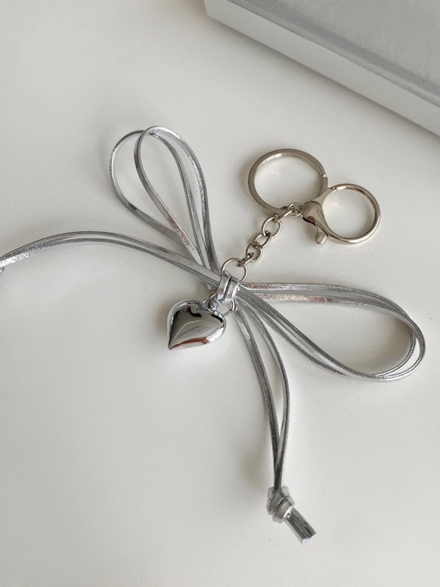 Silver Ribbon Keyring