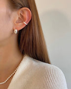 Silver C Volume Earrings