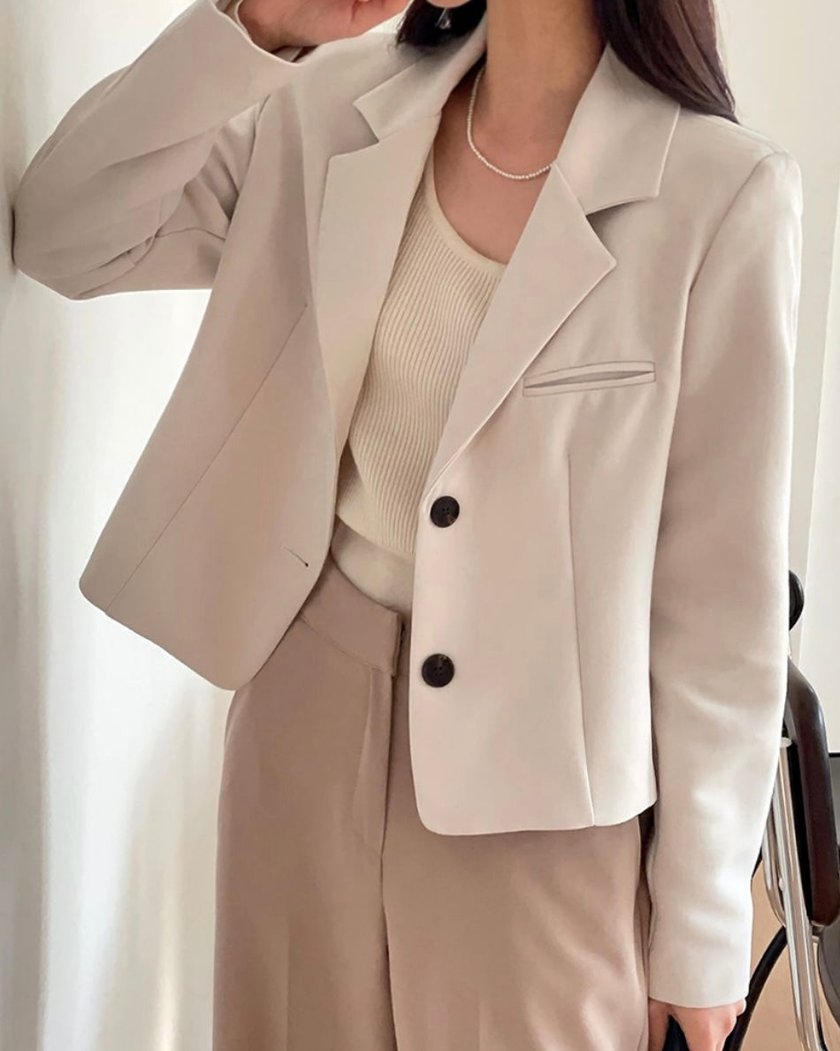 Two-Button Cropped Jacket