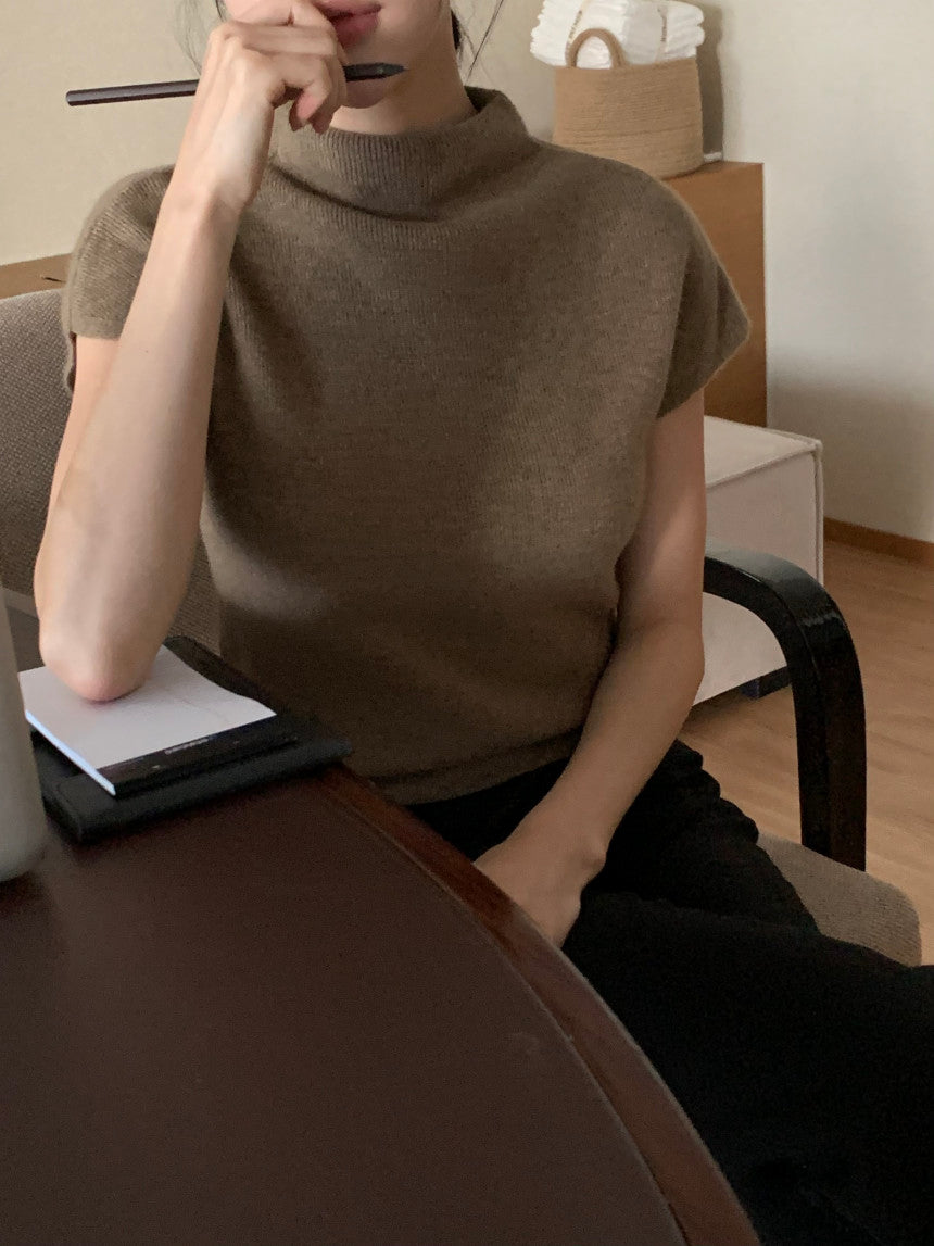Cashmere Wool Half-Neck Knit
