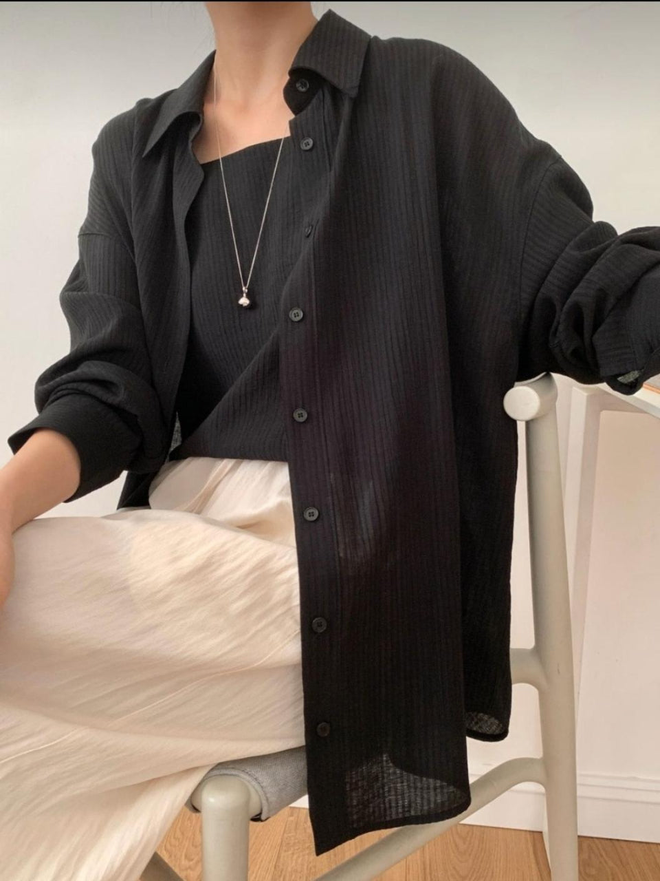 Back Ribbon Oversized Fit Shirt
