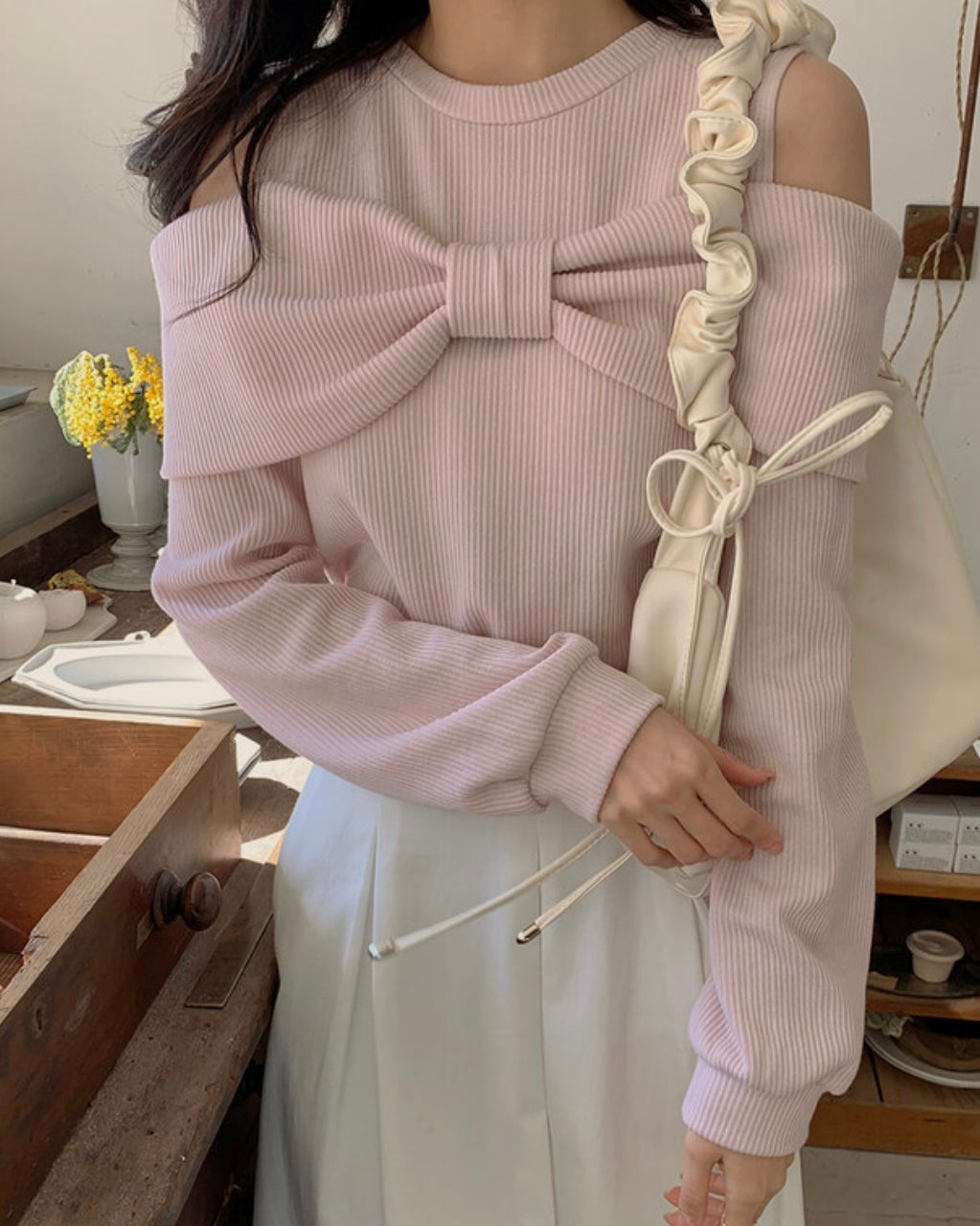 Pony Ribbon Knit Top
