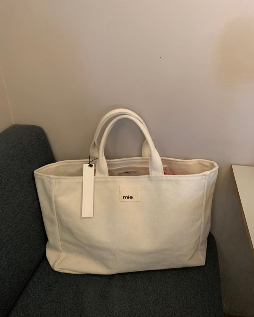 Ecru Canvas Tote Bag