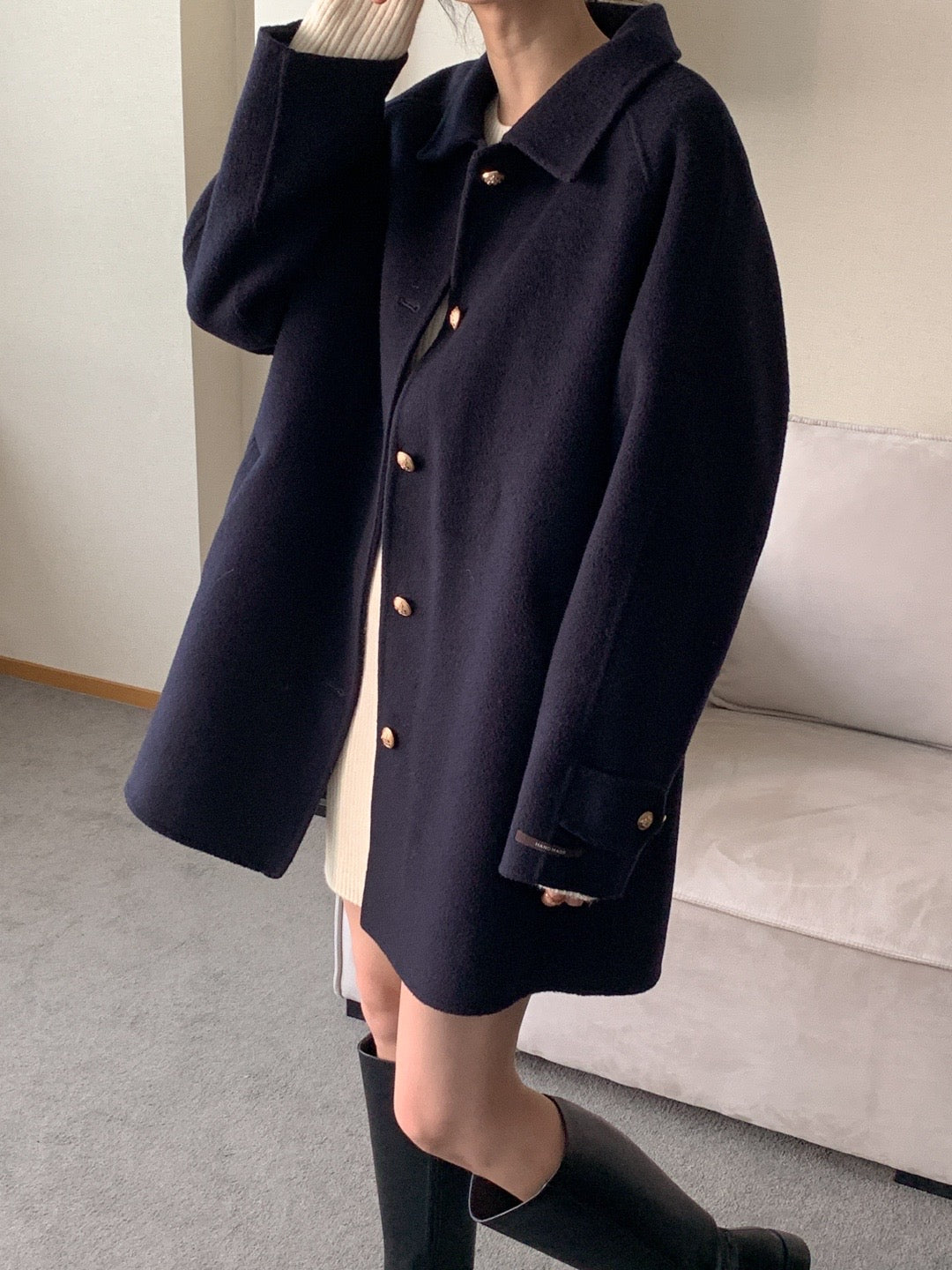 Premium Clair Wool Coat with Inner Padded Vest