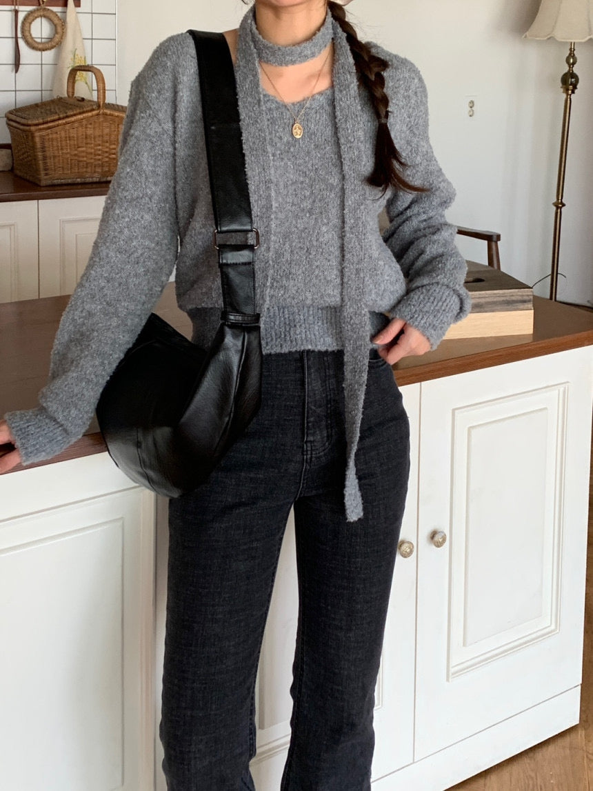 Boucle Tie Knit Set