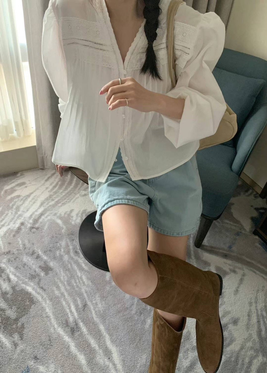 Margaux Lace Trim Blouse