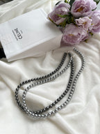 Grey Pearl Silver Necklace