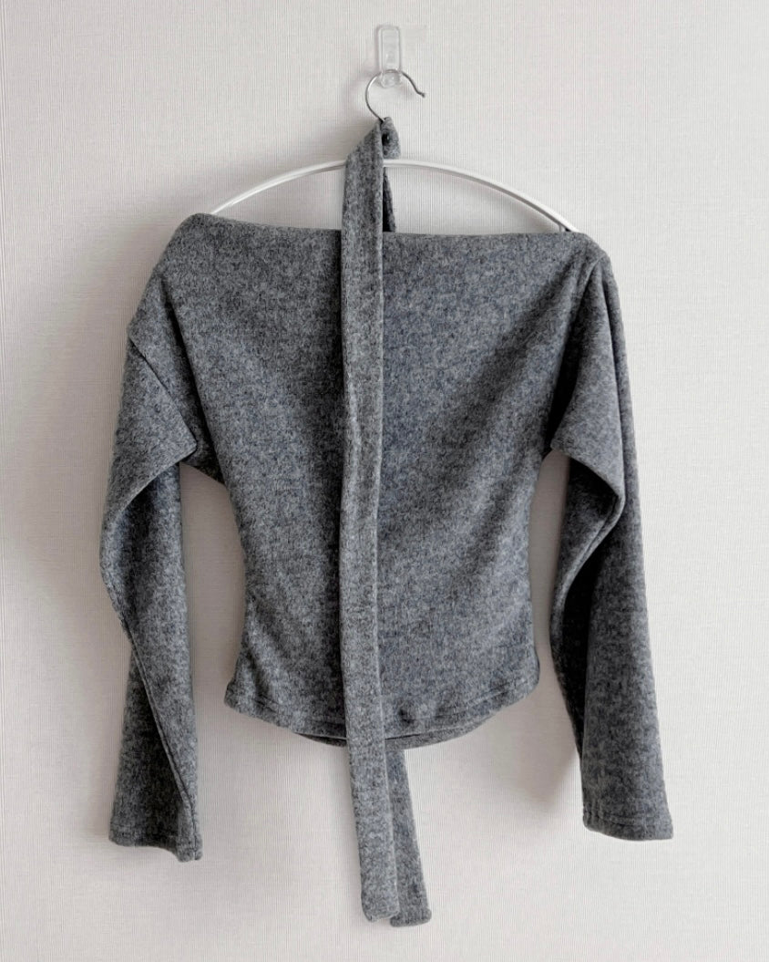 Brushed Shirring Tie Knit