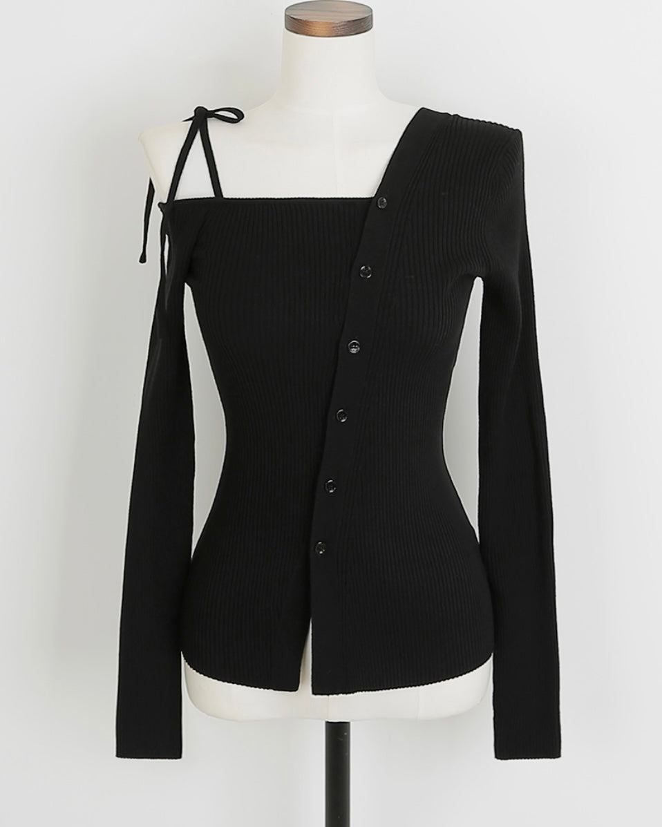 Unbalanced Ribbon Ribbed Knit