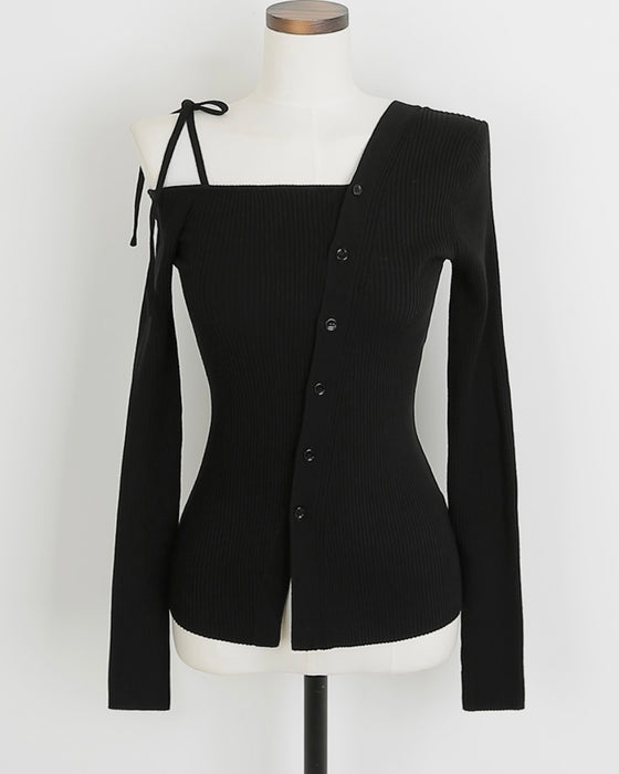 Unbalanced Ribbon Ribbed Knit