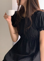 Off-Shoulder Back Ribbon Dress