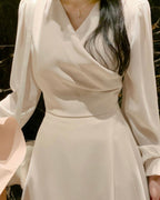 [ Pre-order ] Chiffon Sleeve Wrap Dress