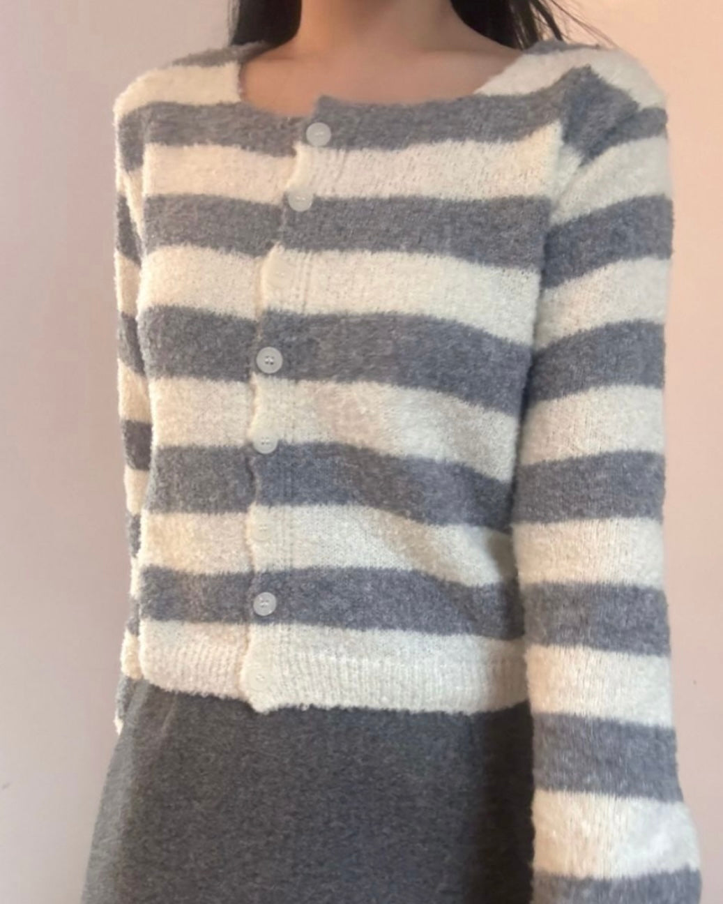 Boucle Striped Cardigan