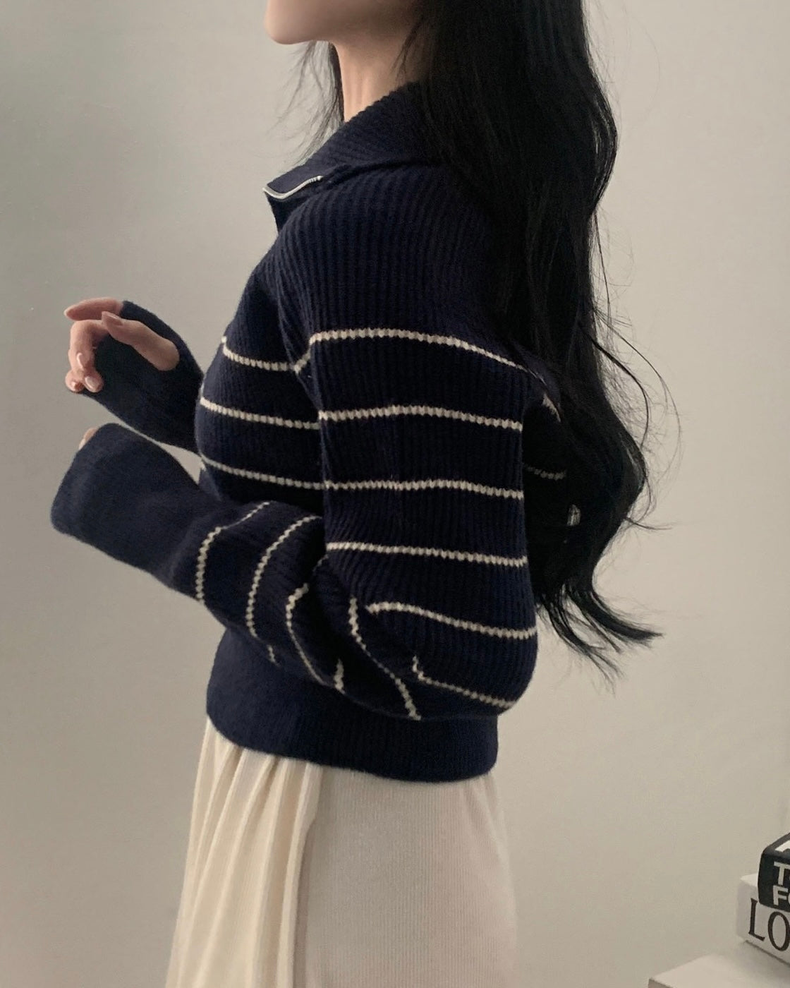 Striped Half Zip-Up