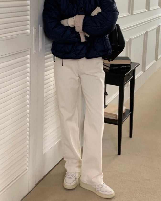 [S,M] Brushed Cream Jeans