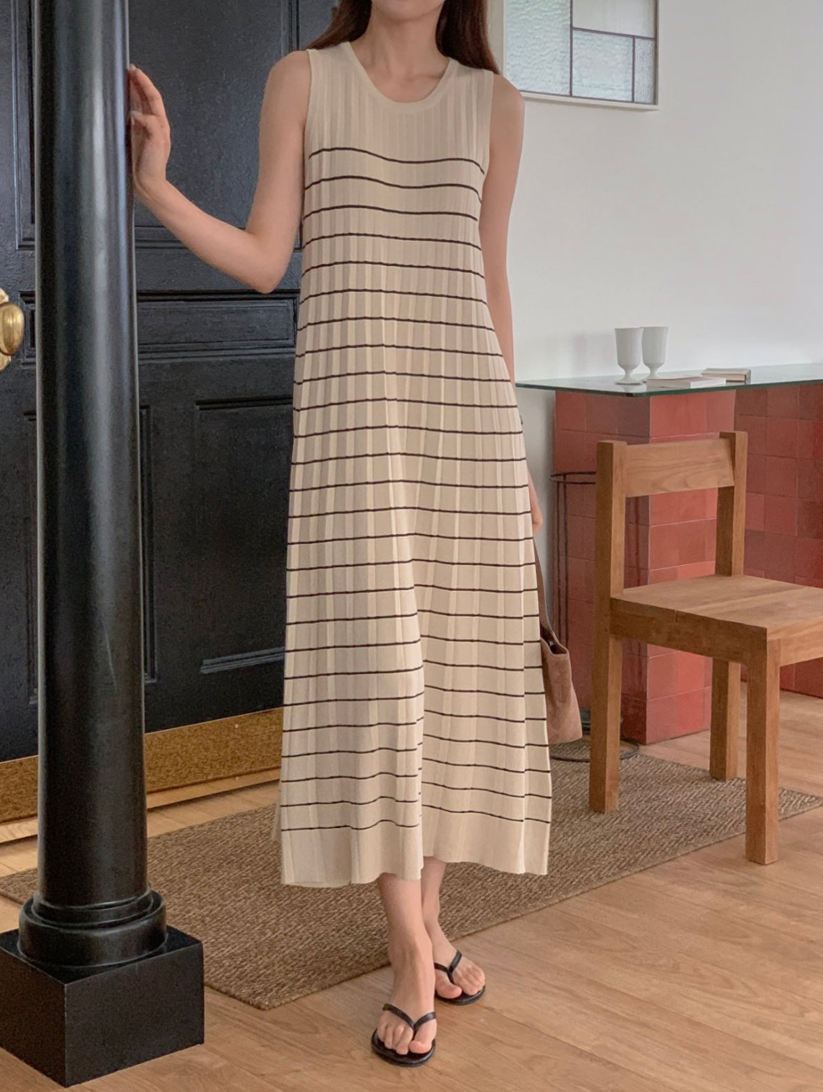 Striped Pleats Dress